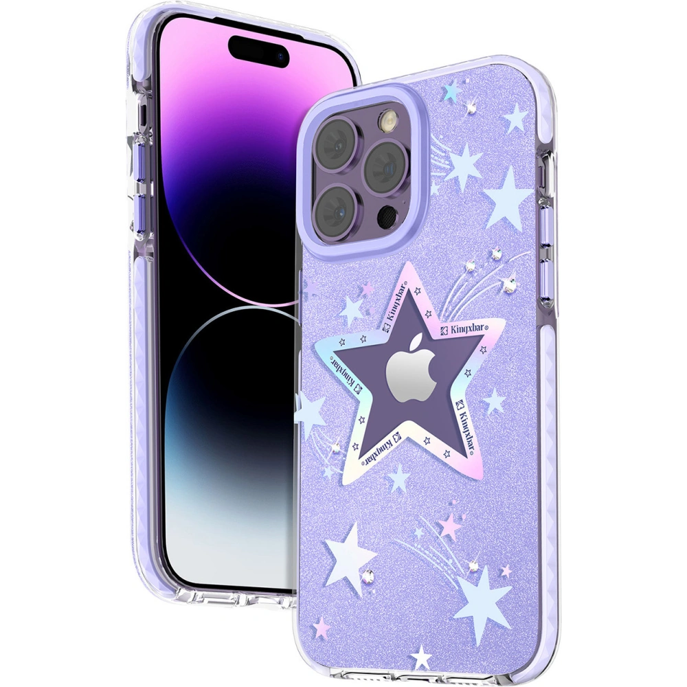 Hurtownia GSM - Etui Kingxbar Heart Star Apple iPhone 14 Plus / 15 Plus stea violetă - KGX533 - {ean13} - Hurt