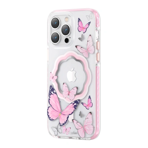 Etui Kingxbar Butterfly MagSafe Apple iPhone 14 różowe