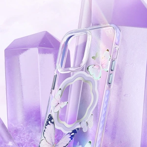 Hurtownia GSM - Etui Kingxbar Butterfly MagSafe Apple iPhone 14 růžové - KGX538 - {ean13} - Hurt