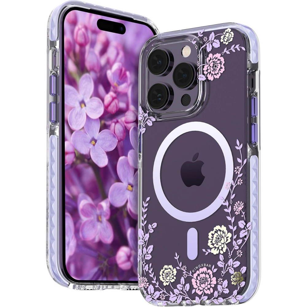 Hurtownia GSM - Etui Kingxbar Flora MagSafe Apple iPhone 14 peony - KGX549 - {ean13} - Hurt