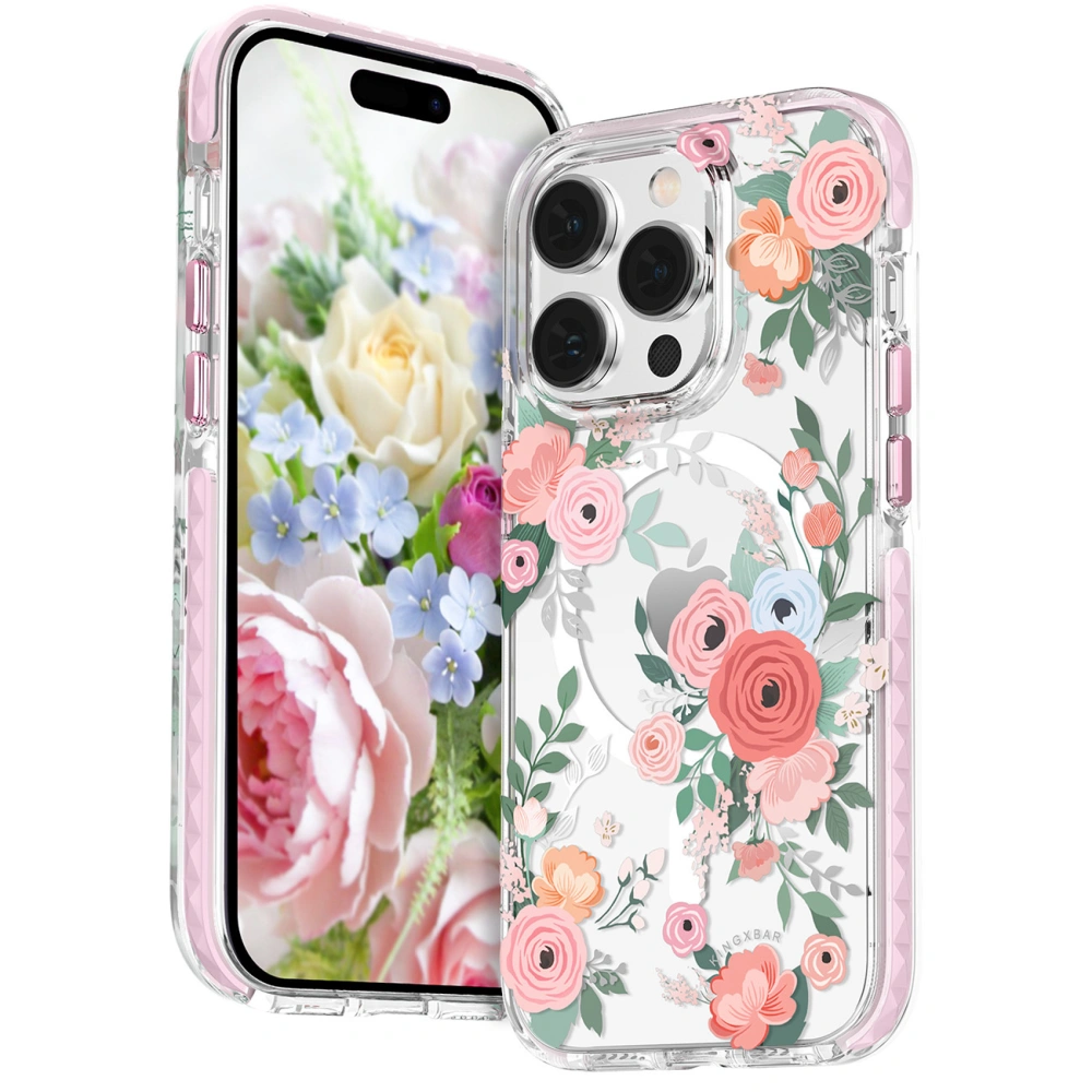 Hurtownia GSM - Etui Kingxbar Flora MagSafe Apple iPhone 14 rose - KGX550 - {ean13} - Hurt