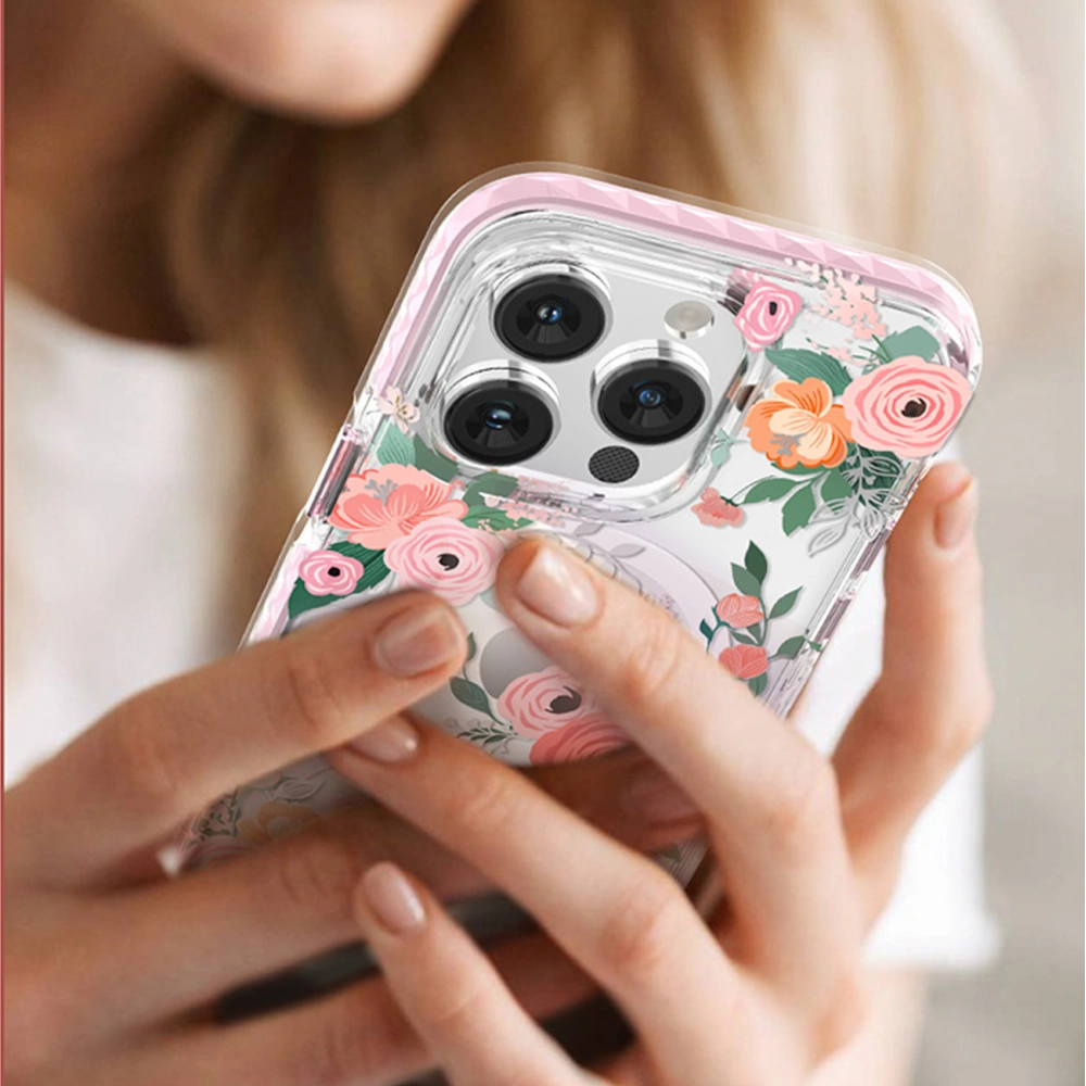 Hurtownia GSM - Etui Kingxbar Flora MagSafe Apple iPhone 14 Pro růžové - KGX553 - {ean13} - Hurt