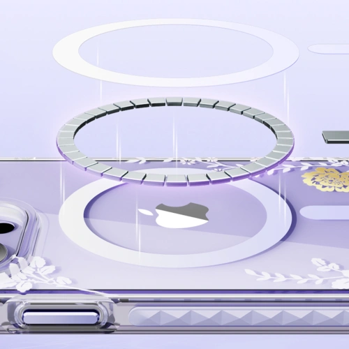 Etui Kingxbar Flora MagSafe Apple iPhone 14 Pro Max orchid
