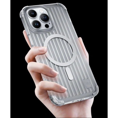 Etui Kingxbar PQY Go Out MagSafe Apple iPhone 14 Pro srebrne