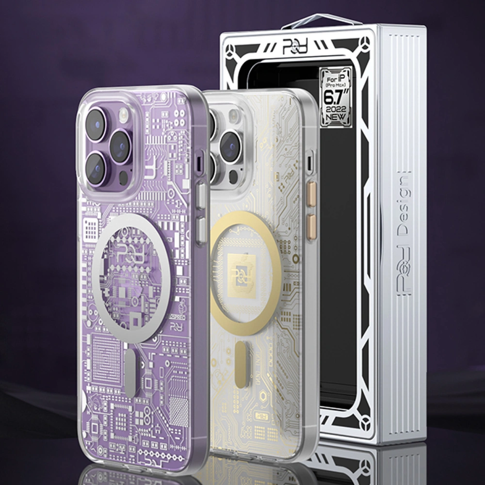 Hurtownia GSM - Etui Kingxbar PQY Geek MagSafe Apple iPhone 14 Plus / 15 Plus aurii - KGX589 - {ean13} - Hurt