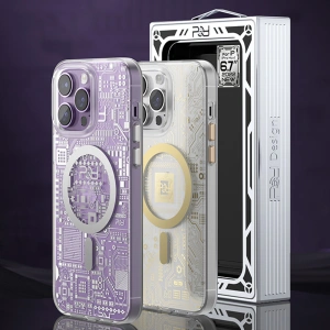 Hurtownia GSM - Etui Kingxbar PQY Geek MagSafe Apple iPhone 14 Plus / 15 Plus stříbrné - KGX590 - {ean13} - Hurt