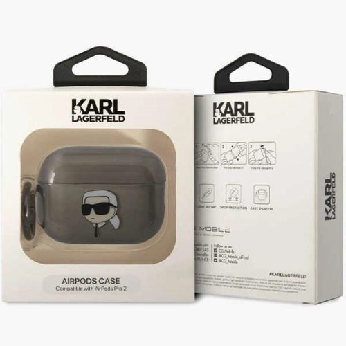 Etui Karl Lagerfeld KKLAP2HNIKTCK Apple AirPods Pro 2 czarny/black Ikonik Etui Karl Lagerfeld