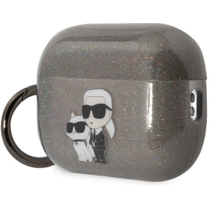 Etui Karl Lagerfeld KLAP2HNKCTGK Apple AirPods Pro 2 czarny/black Gliter Karl&Choupette