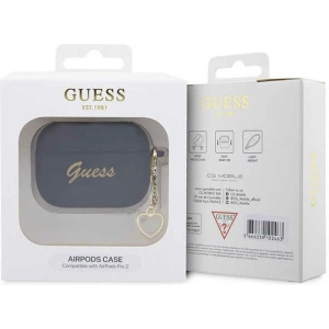Etui Guess GUAP2LSCHSK Apple AirPods Pro 2 cover czarny/black Silicone Charm Heart Collection