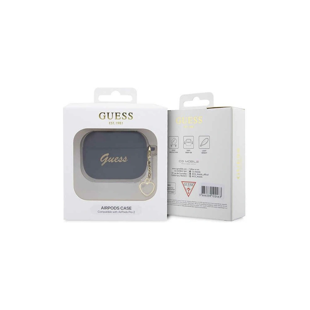 Hurtownia GSM - Etui Guess GUAP2LSCHSK Apple AirPods Pro 2 kryt černý/black Silikonový Charm Heart Collection - GUE2391 - {ean13} - Hurt