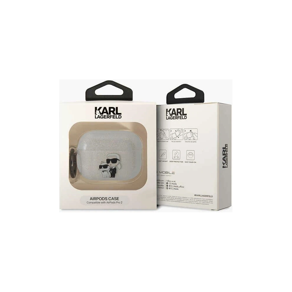 Hurtownia GSM - Etui Karl Lagerfeld KLAP2HNKCTGT Apple AirPods Pro 2 transparent Gliter Karl&Choupette - KLD1446 - {ean13} - Hurt