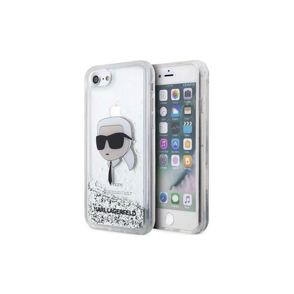 Hurtownia GSM - Case Karl Lagerfeld KLHCI8LNKHCH Apple iPhone SE 2022/SE 2020/8/7 Silber/hardcase Glitter Karl Head - KLD1448 - {ean13} - Hurt