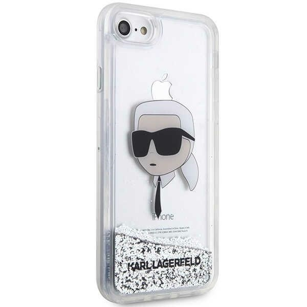 Kryt Karl Lagerfeld KLHCI8LNKHCH Apple iPhone SE 2022/SE 2020/8/7 silver hardcase Glitter Karl Head