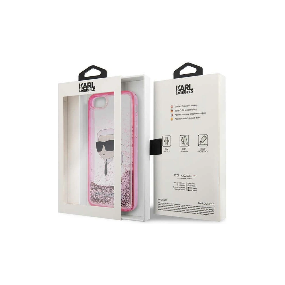 Hurtownia GSM - Etui Karl Lagerfeld KLHCI8LNKHCP Apple iPhone SE 2022/SE 2020/8/7 roz/băi hardcase Glitter Karl Head - KLD1449 - {ean13} - Hurt