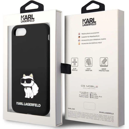 Etui Karl Lagerfeld KLHCI8SNCHBCK Apple iPhone SE 2022/SE 2020/8/7 hardcase czarny/black Silicone Choupette