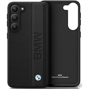 Hurtownia GSM - Etui BMW BMHCS23M22RDPK Samsung Galaxy S23+ Plus negru/cernă hardcase din piele texturată și dungi - BMW341 - {ean13} - Hurt