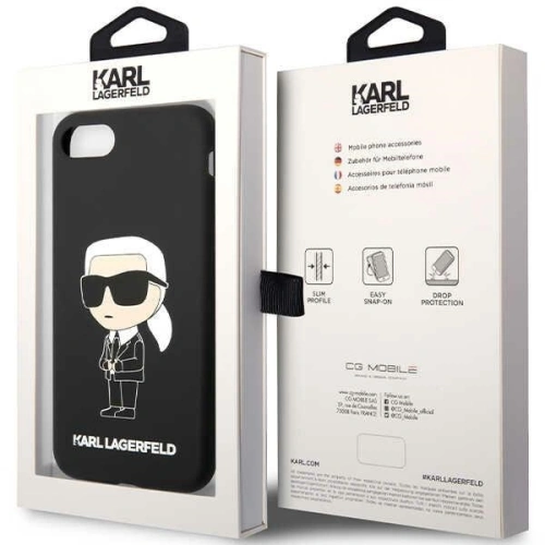 Etui Karl Lagerfeld KLHCI8SNIKBCK Apple iPhone SE 2022/SE 2020/8/7 hardcase czarny/black Silicone Ikonik