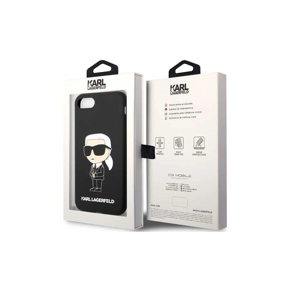 Hurtownia GSM - Case Karl Lagerfeld KLHCI8SNIKBCK Apple iPhone SE 2022/SE 2020/8/7 Hardcase schwarz/black Silicone Ikonik - KLD1451 - {ean13} - Hurt
