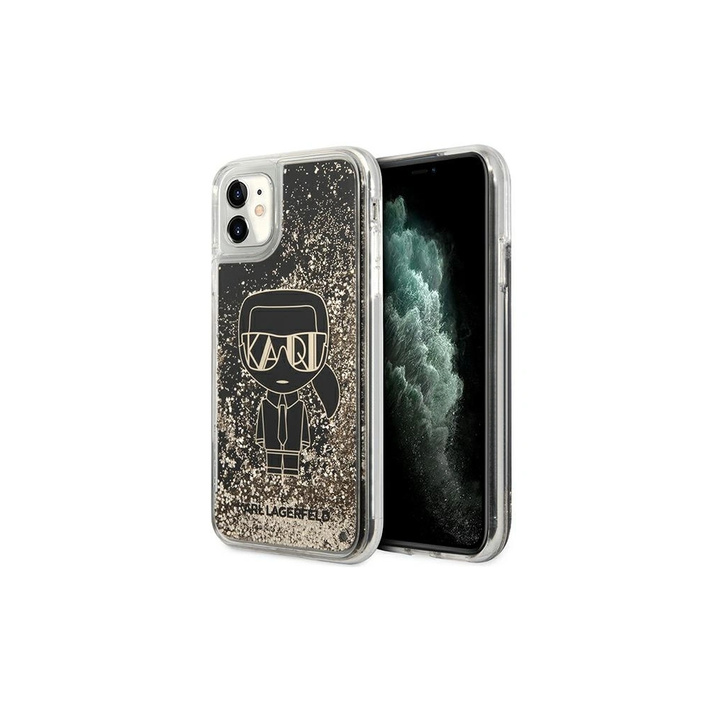 Wholesale Karl Lagerfeld KLHCN61LGGKBK Apple iPhone 11/XR black hardcase Liquid Glitter Gatsby - KLD1452 - {ean13} - Hurt