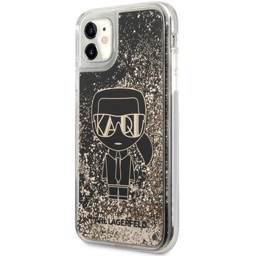 Etui Karl Lagerfeld KLHCN61LGGKBK Apple iPhone 11/XR czarny/black hardcase Liquid Glitter Gatsby