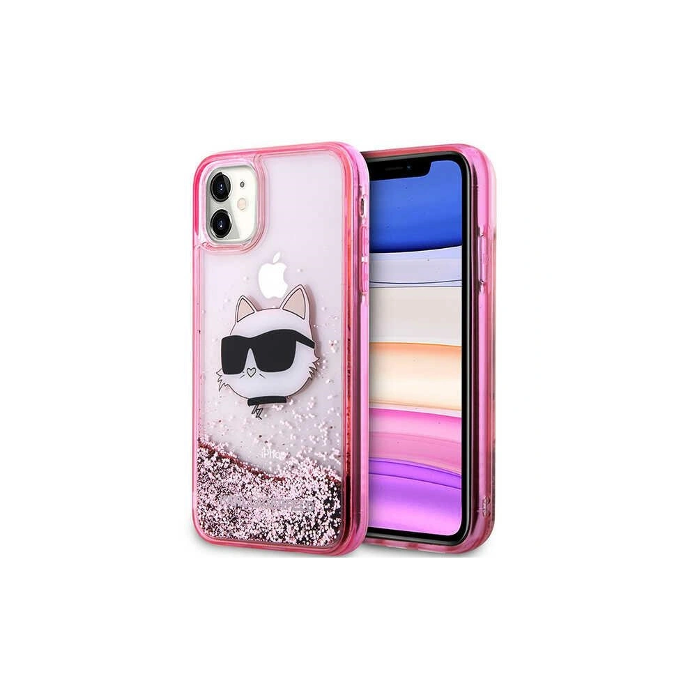 Wholesale Karl Lagerfeld KLHCN61LNCHCP Apple iPhone 11/XR pink hardcase Glitter Choupette Head - KLD1453 - {ean13} - Hurt