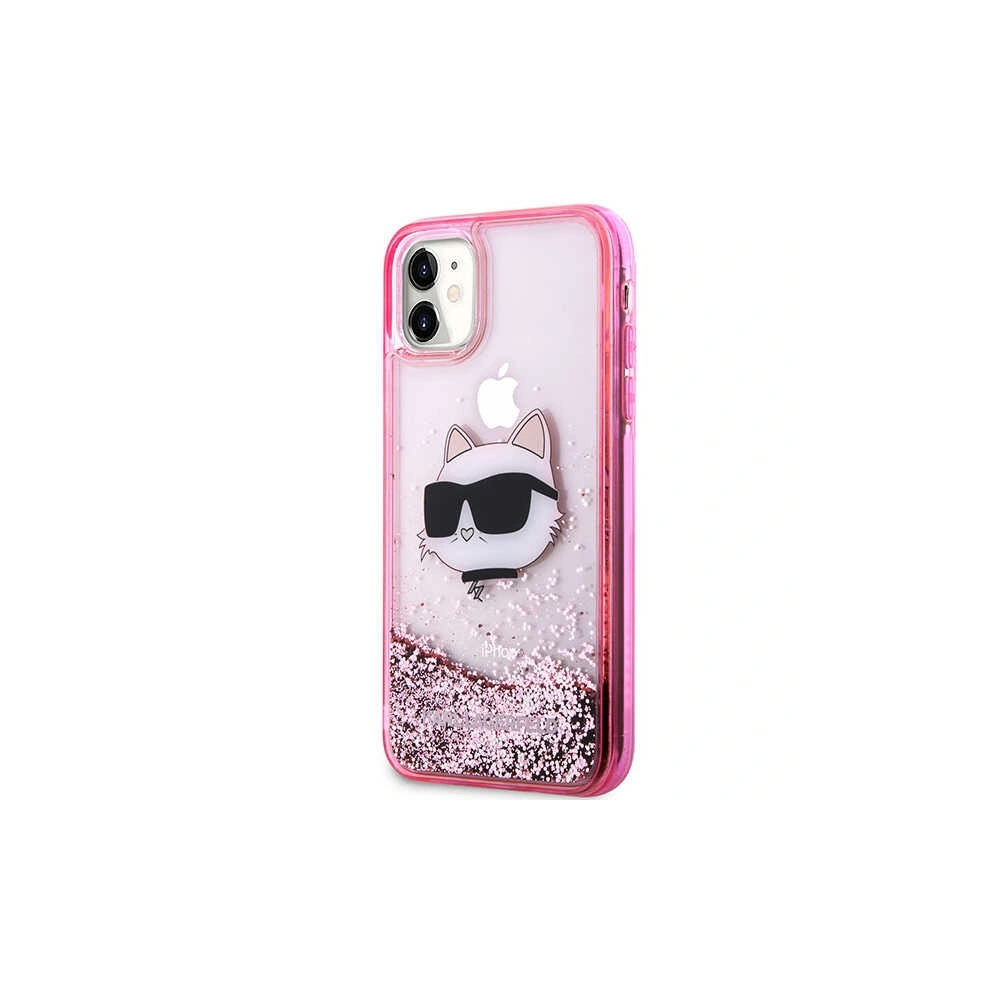 Wholesale Karl Lagerfeld KLHCN61LNCHCP Apple iPhone 11/XR pink hardcase Glitter Choupette Head - KLD1453 - {ean13} - Hurt