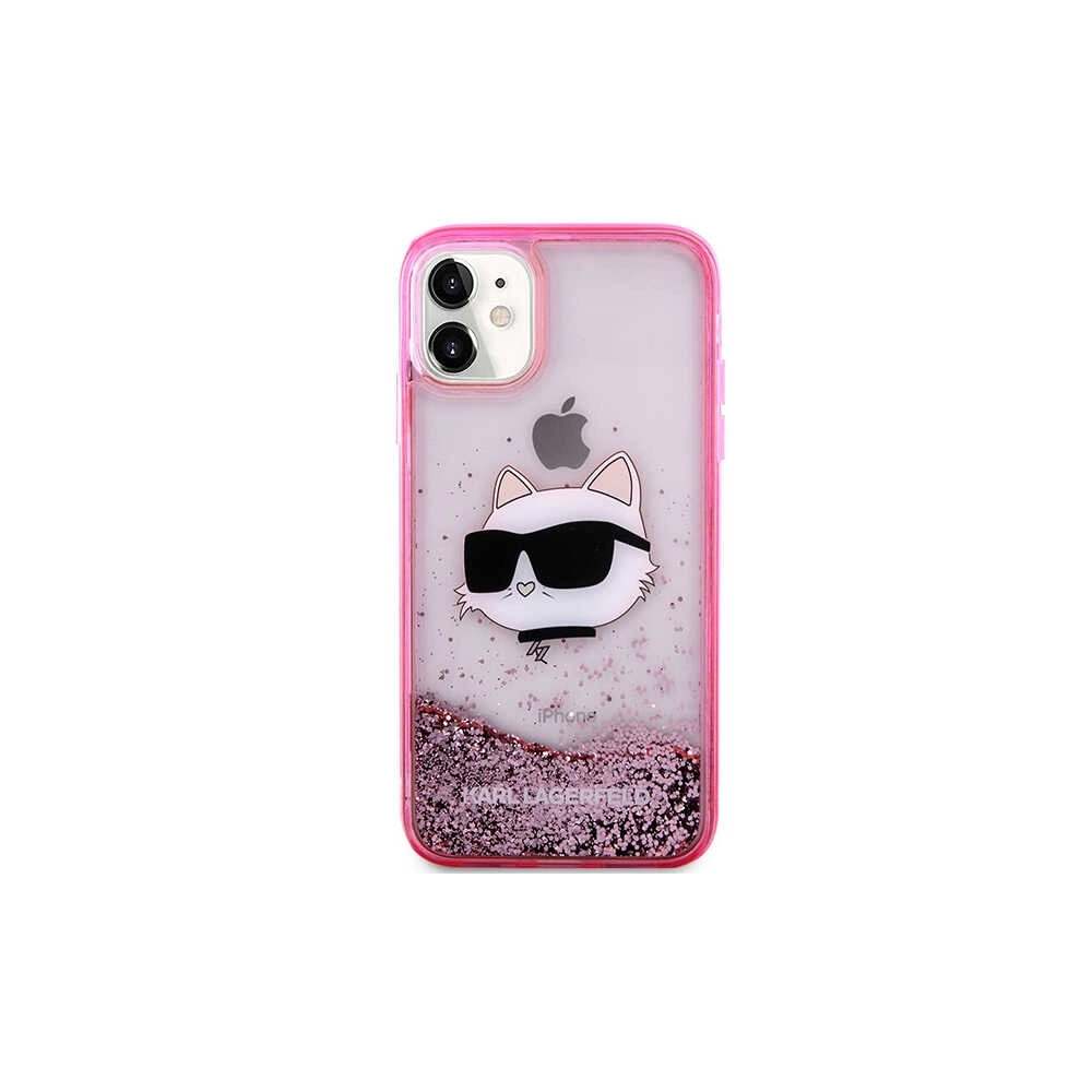 Wholesale Karl Lagerfeld KLHCN61LNCHCP Apple iPhone 11/XR pink hardcase Glitter Choupette Head - KLD1453 - {ean13} - Hurt
