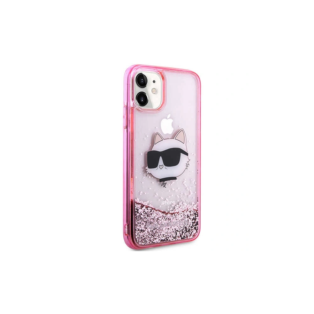 Wholesale Karl Lagerfeld KLHCN61LNCHCP Apple iPhone 11/XR pink hardcase Glitter Choupette Head - KLD1453 - {ean13} - Hurt