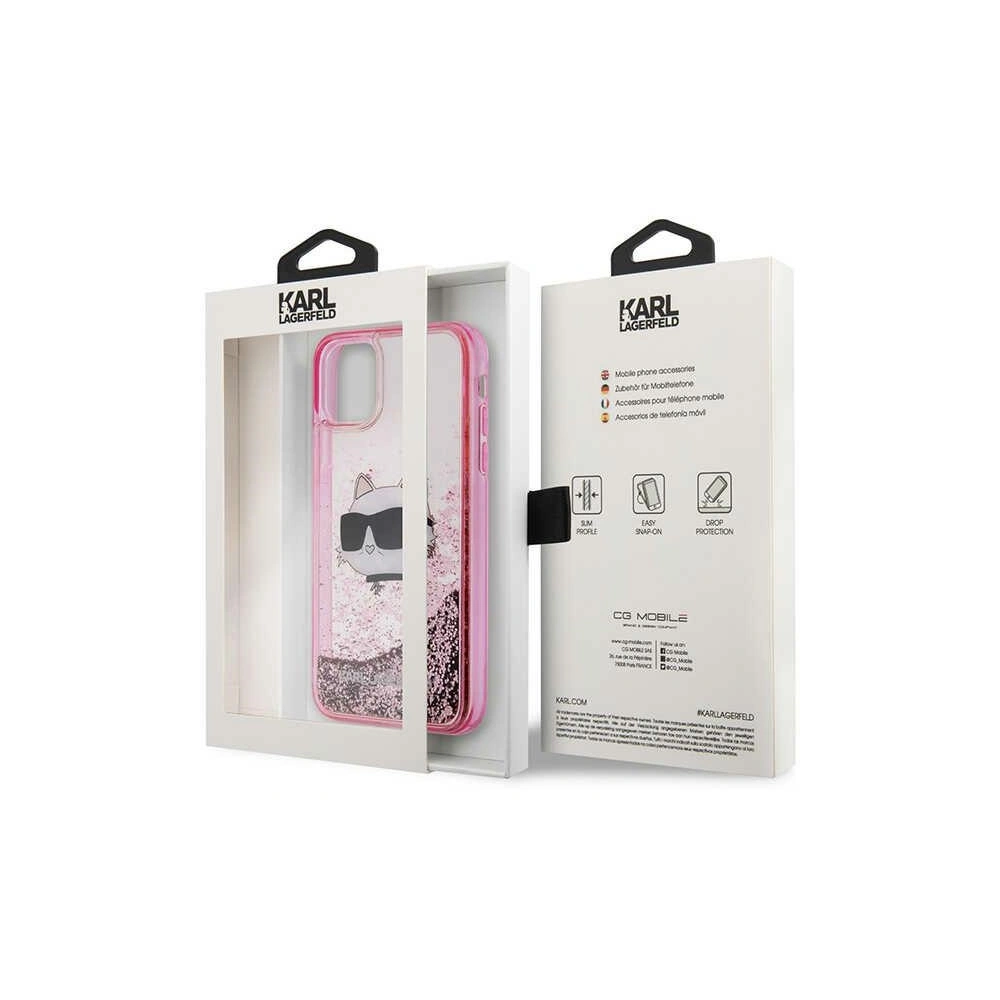 Wholesale Karl Lagerfeld KLHCN61LNCHCP Apple iPhone 11/XR pink hardcase Glitter Choupette Head - KLD1453 - {ean13} - Hurt