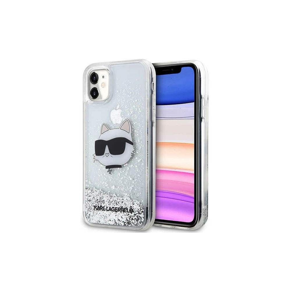 Hurtownia GSM - Etui Karl Lagerfeld KLHCN61LNCHCS Apple iPhone 11/XR argintiu/silver hardcase Glitter Choupette Head - KLD1454 - {ean13} - Hurt