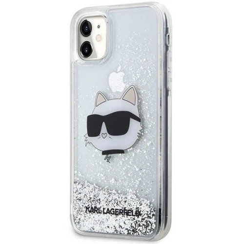 Etui Karl Lagerfeld KLHCN61LNCHCS Apple iPhone 11/XR srebrny/silver hardcase Glitter Choupette Head