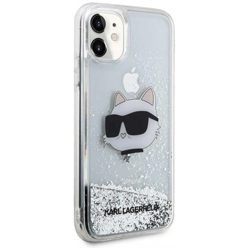 Etui Karl Lagerfeld KLHCN61LNCHCS Apple iPhone 11/XR srebrny/silver hardcase Glitter Choupette Head