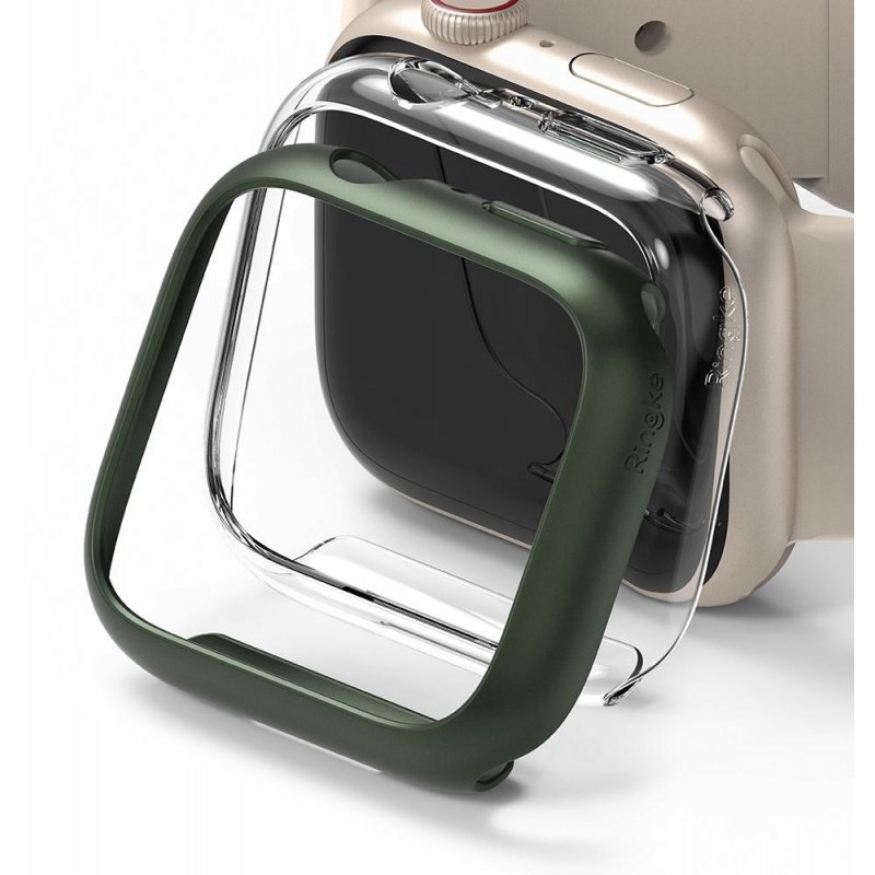 Hurtownia Ringke - 8809848200236 - OT-429 - [OUTLET] Etui nakładka Ringke Slim Apple Watch 4/5/6/7/SE/8/9 40/41mm Clear + Deep Green [2 PACK] - B2B homescreen
