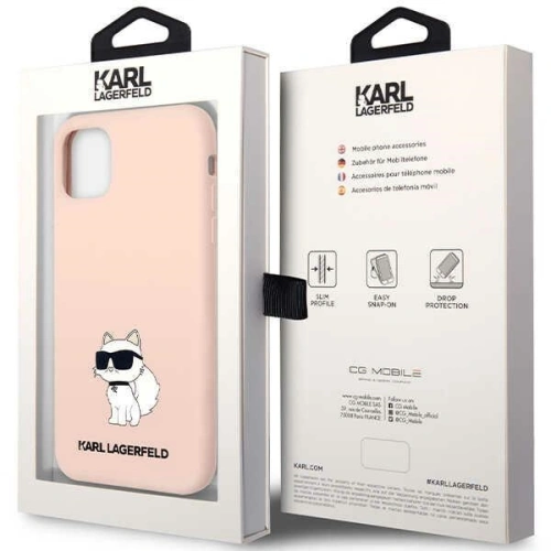 Etui Karl Lagerfeld KLHCN61SNCHBCP Apple iPhone 11/XR hardcase różowy/pink Silicone Choupette