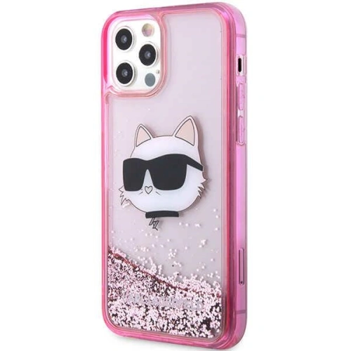 Etui Karl Lagerfeld KLHCP12MLNCHCP Apple iPhone 12/12 Pro różowy/pink hardcase Glitter Choupette Head