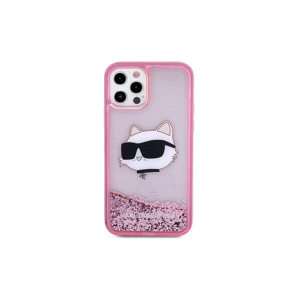 Wholesale Karl Lagerfeld KLHCP12MLNCHCP Apple iPhone 12/12 Pro pink hardcase Glitter Choupette Head - KLD1457 - {ean13} - Hurt