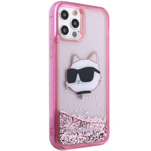 Etui Karl Lagerfeld KLHCP12MLNCHCP Apple iPhone 12/12 Pro różowy/pink hardcase Glitter Choupette Head