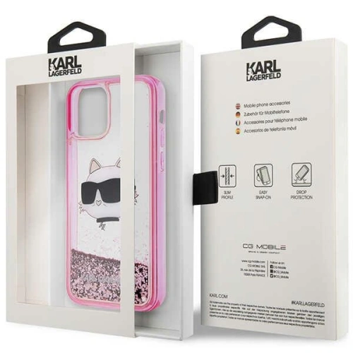 Etui Karl Lagerfeld KLHCP12MLNCHCP Apple iPhone 12/12 Pro różowy/pink hardcase Glitter Choupette Head