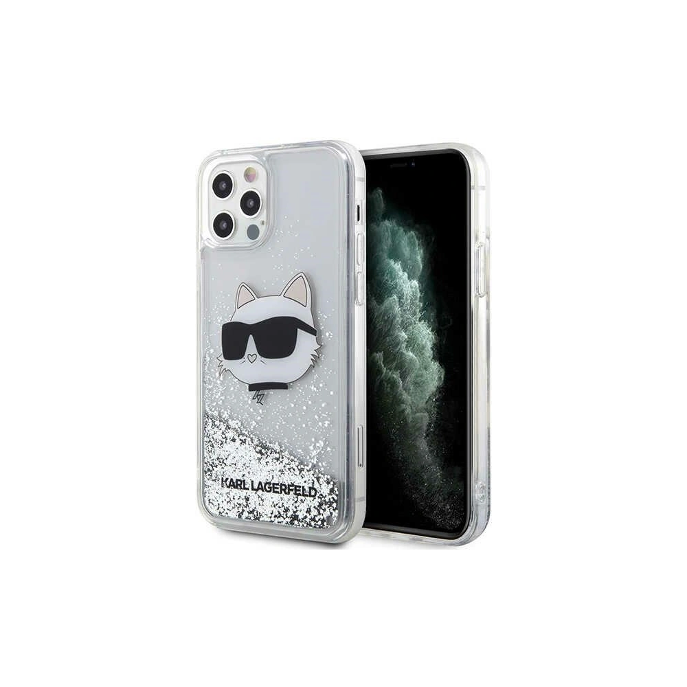 Wholesale Karl Lagerfeld KLHCP12MLNCHCS Apple iPhone 12/12 Pro silver hardcase Glitter Choupette Head - KLD1458 - {ean13} - Hurt