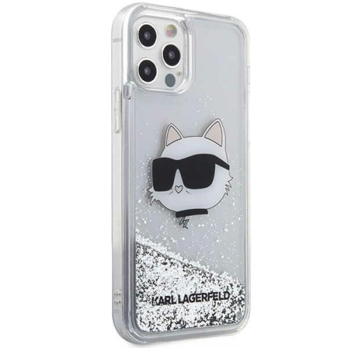 Etui Karl Lagerfeld KLHCP12MLNCHCS Apple iPhone 12/12 Pro srebrny/silver hardcase Glitter Choupette Head