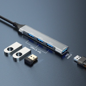 Hurtownia GSM - Dudao HUB 4in1 USB-A/4x USB-A(3 x USB 2.0/USB 3.0) 6,3cm černý (A16B) - DDA252 - {ean13} - Hurt