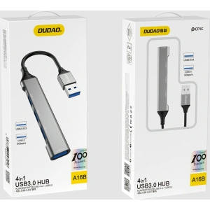 Hurtownia GSM - Dudao HUB 4in1 USB-A/4x USB-A(3 x USB 2.0/USB 3.0) 6,3cm černý (A16B) - DDA252 - {ean13} - Hurt