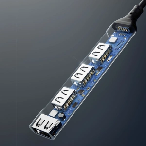 Hurtownia GSM - Dudao HUB 4in1 USB-A/4x USB-A(3 x USB 2.0/USB 3.0) 6,3cm schwarz (A16B) - DDA252 - {ean13} - Hurt