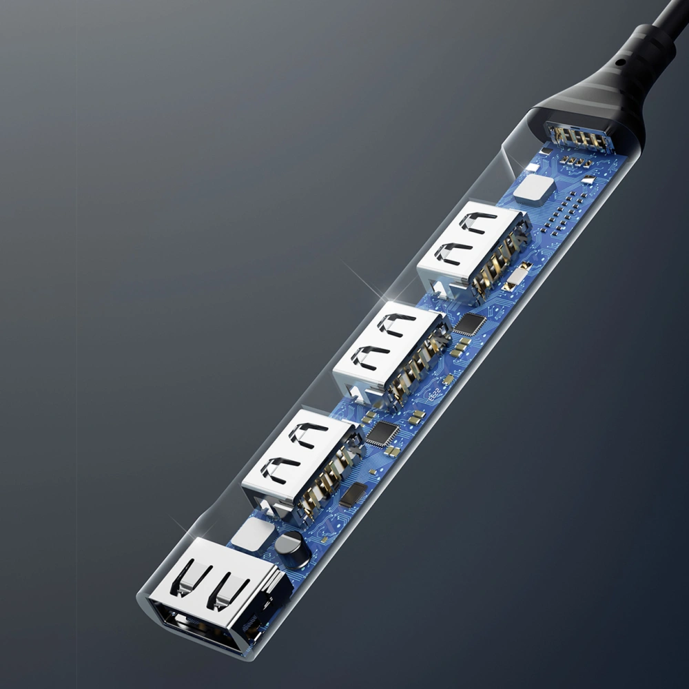 Hurtownia GSM - Dudao HUB 4in1 USB-A/4x USB-A(3 x USB 2.0/USB 3.0) 6,3cm černý (A16B) - DDA252 - {ean13} - Hurt