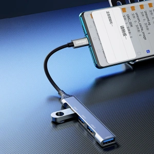 Hurtownia GSM - Dudao HUB 4in1 USB-C/4x USB-A(3 x USB 2.0/USB 3.0) 6,3cm černý (A16T) - DDA253 - {ean13} - Hurt