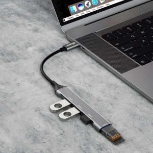 Hurtownia GSM - Dudao HUB 4in1 USB-C/4x USB-A(3 x USB 2.0/USB 3.0) 6,3cm černý (A16T) - DDA253 - {ean13} - Hurt