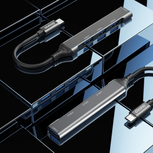 Hurtownia GSM - Dudao HUB 4in1 USB-C/4x USB-A(3 x USB 2.0/USB 3.0) 6,3cm černý (A16T) - DDA253 - {ean13} - Hurt
