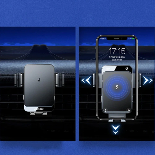 Uchwyt samochodowy z ładowarką bezprzewodową Joyroom czarny (JR-ZS219)