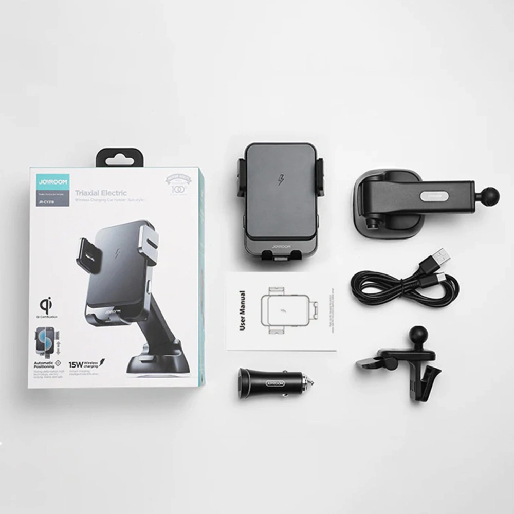 Hurtownia GSM - Auto-Halterung mit kabellosem Ladegerät Joyroom schwarz (JR-ZS219) - JYR597 - {ean13} - Hurt
