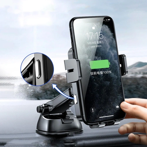 Uchwyt samochodowy z ładowarką bezprzewodową Joyroom czarny (JR-ZS219)